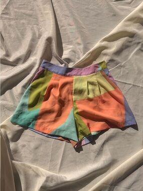 Colorblock Pastel High-Waist Women’s Shorts